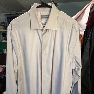 Michael Kors Khaki Cotton Blend Long-Sleeve Button-Up Shirt SZ XL